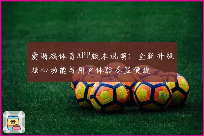 爱游戏体育APP版本说明：全新升级核心功能与用户体验尽显便捷